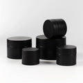 4 oz Black Small Round Cosmetic Jars Plastic Body Scrub Jars for Creams/Lotion/Body Butter/Body Scrub