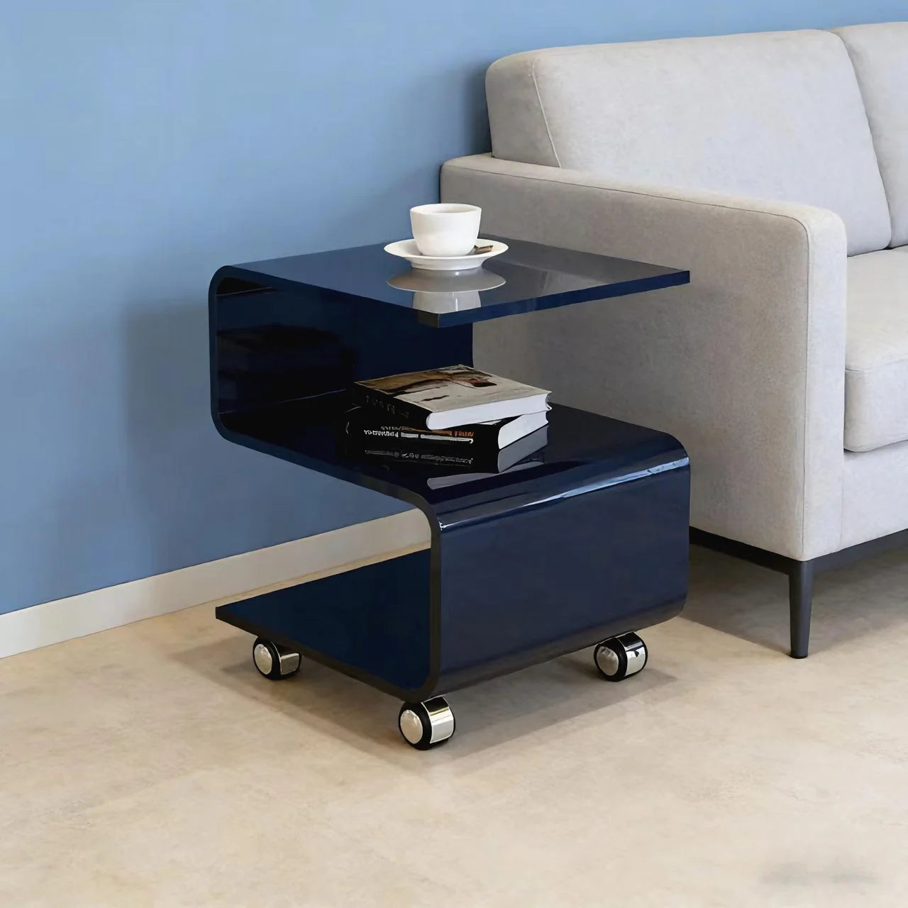 Modern Minimalist Transparent Acrylic  Coffee Table Rectangular Tray Side Table Living Room Plastic Furniture