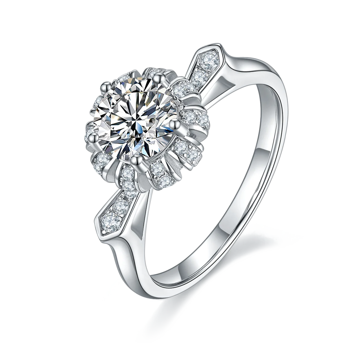 Moissanite 925 Sterling Silver Diamond Unique Engagement Jewelry Moissanite Gold Wedding Ring