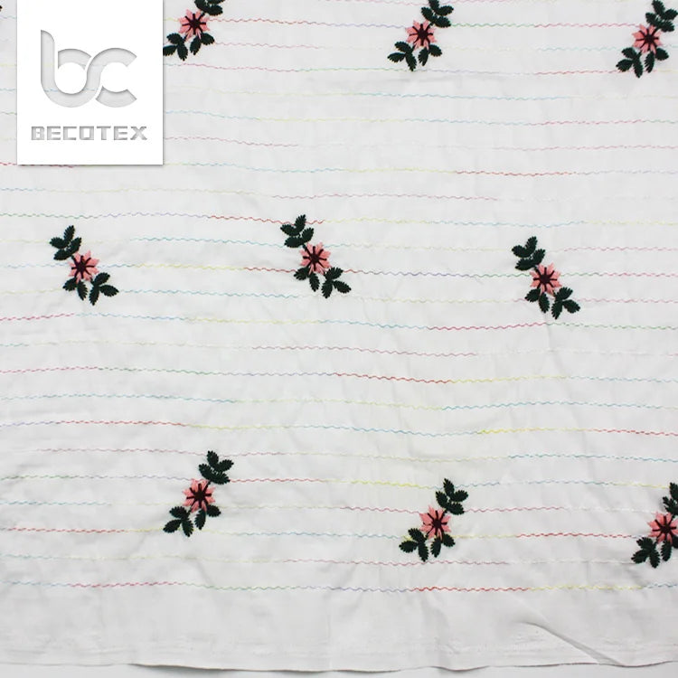 2026 New Floral Embroidered 100% Cotton Embroidery Fabric