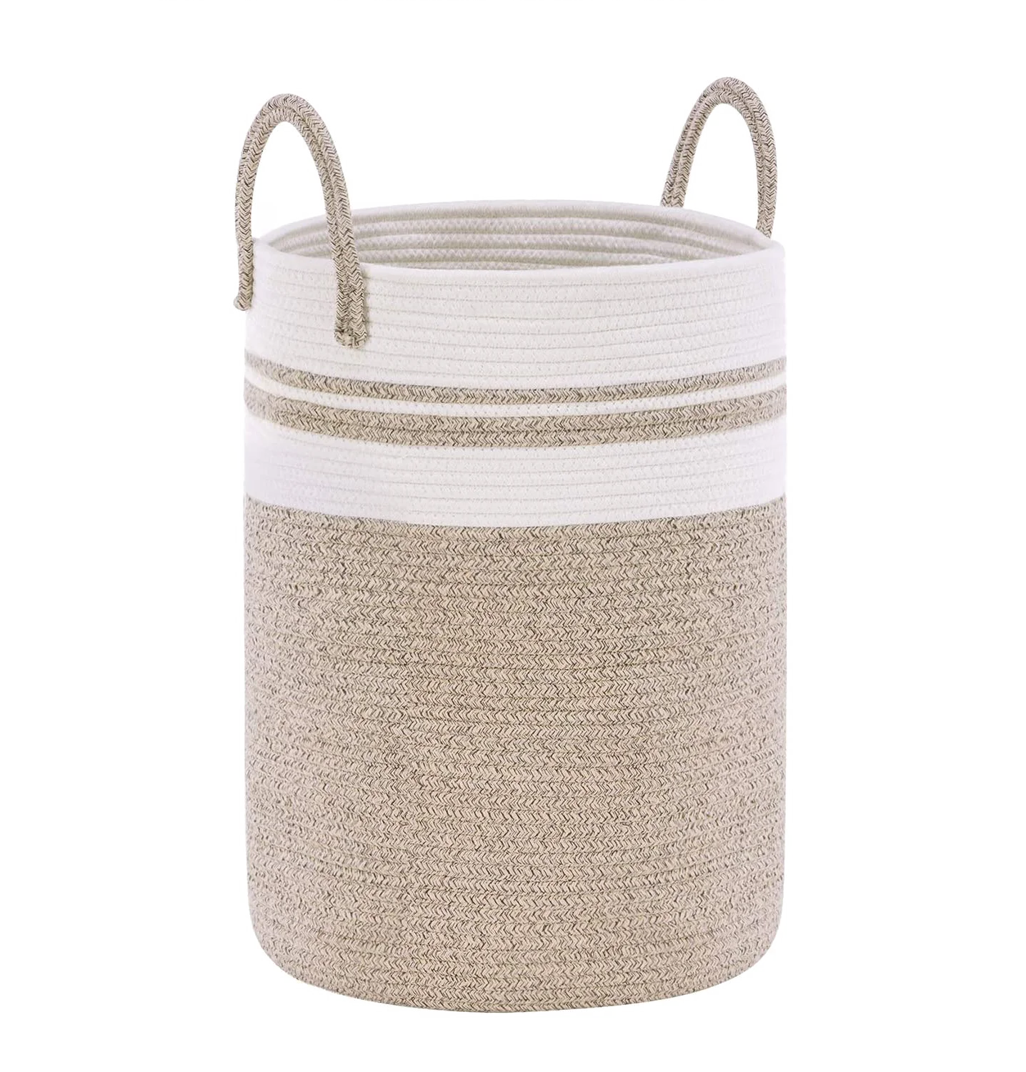 KUYUE Large Bathroom Laundry Basket Foldable Cotton Rope Storage Basket Opp Bag Home Organizer Folding Customizable Manual 1.2