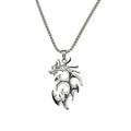 Fashion Trend Stainless Steel Luminous Flame Dragon Pendant Necklace with Link Chain Stylish Alloy Jewelry for Men and Women