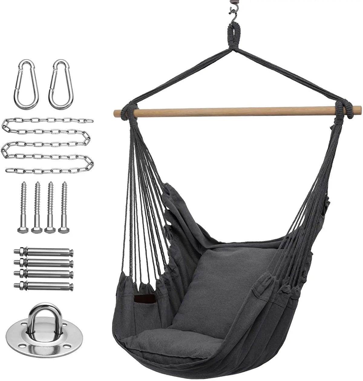 WOQI Pet Hanging Swing Chair with Stand Hammock Recycled Cotton for Couples Suitable for Courtyard