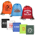 Custom Logo Drawstring Backpack Black Polyester Cinch Sack for Sports School Gym Marathon-for Storage Bags Drawstring Closure
