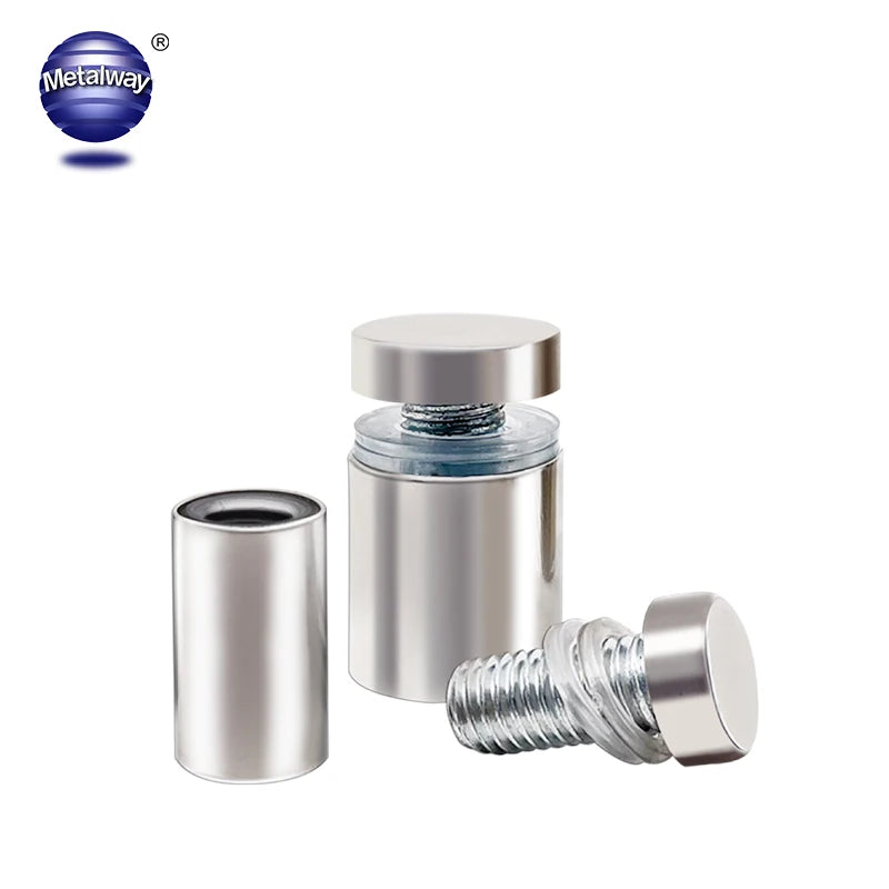 Economically Priced Metric Grade 5 Silver Plated Stainless Steel M8 Wall Mounted Fastener Sign Fixing Screws Nails Standoff