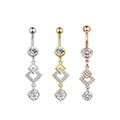 Diamond Set Zircon Belly Button Nail Stainless Steel Belly Button Ring Puncture Accessory Female Sexy Body Accessory