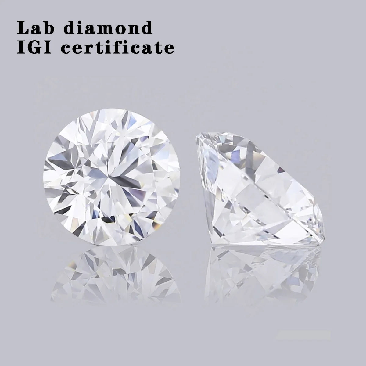 IGI Certificate 0.3CT 0.5CT 1CT Starsgem Lab Grown Diamante HPHT CVD Man-Made DEF VVS VS Round Brilliant Cut Lab Grown Diamond
