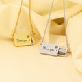Custom Stainless Steel Pull-out Envelope Pendant Necklace Slots  DIY Photo Necklace Home Envelope Photo Necklace