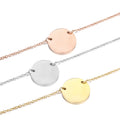 Trendy Stainless Steel Shiny 15MM Disc Pendant Necklace