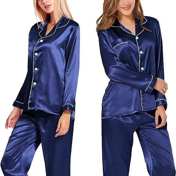 Ice Silk Autumn Spring Summer Pajama Plus-size Home Wear Long Sleeved Women Full Trousers Thin Knitted Plain Machine Embroidery