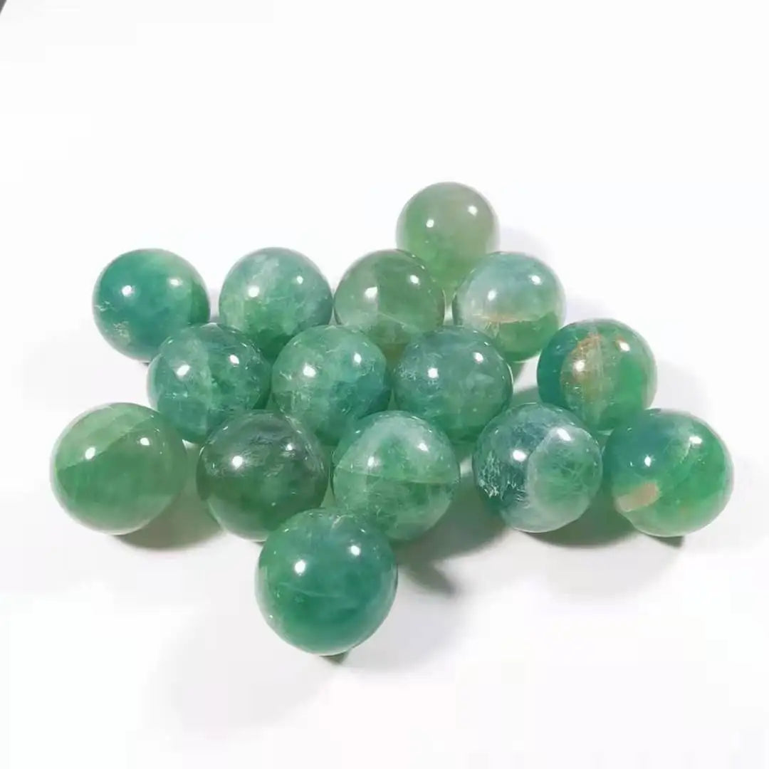 2026 2021 Popular Plating Terahertz Bead Stone Terahertz Ball Green Fluorite Balls Sphere