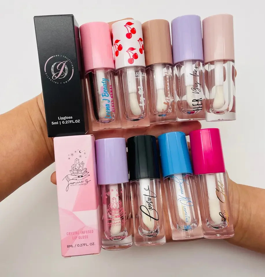 New Arrival 6.5ml Custom Logo Empty Lipgloss Containers Lip Gloss Tubes With Big Brush Big Wand