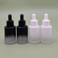 Wholesale 20ml 30ml 2oz 40ml Black White Gradient Frosted Glass Dropper Oil Bottle Skin Care Serum Bottle