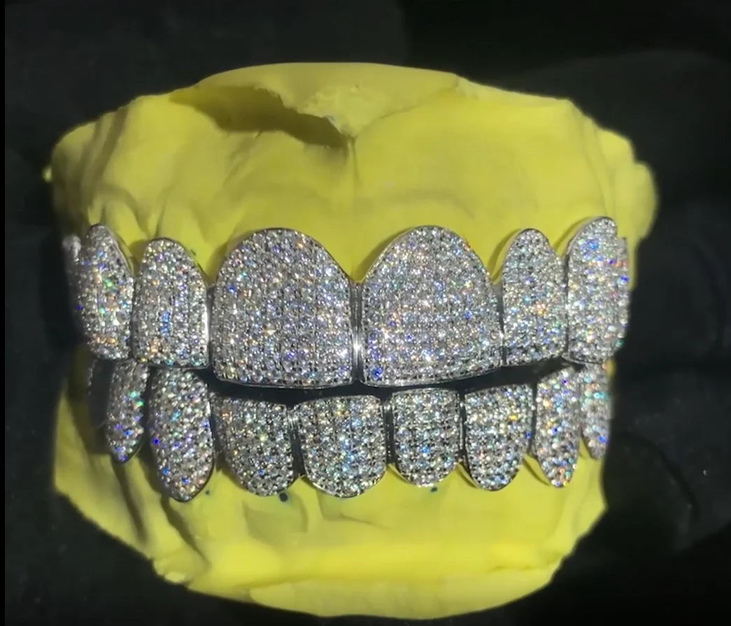 Messi Jewelry Custom Unisex Girls Men 925 Sterling Silver Gold Diamond Teeth Iced Out  Moissanite Grillz