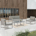 Modern Design Waterproof Aluminum Balcony Pool 4 Piece Outdoor Resort Patio Furniture Garden Tables and Chairs Sets