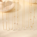 French Retro Freshwater Pearl Necklace for Women Temperament Beaded Stainless Steel Clavicle Chain Choker Non-Fading