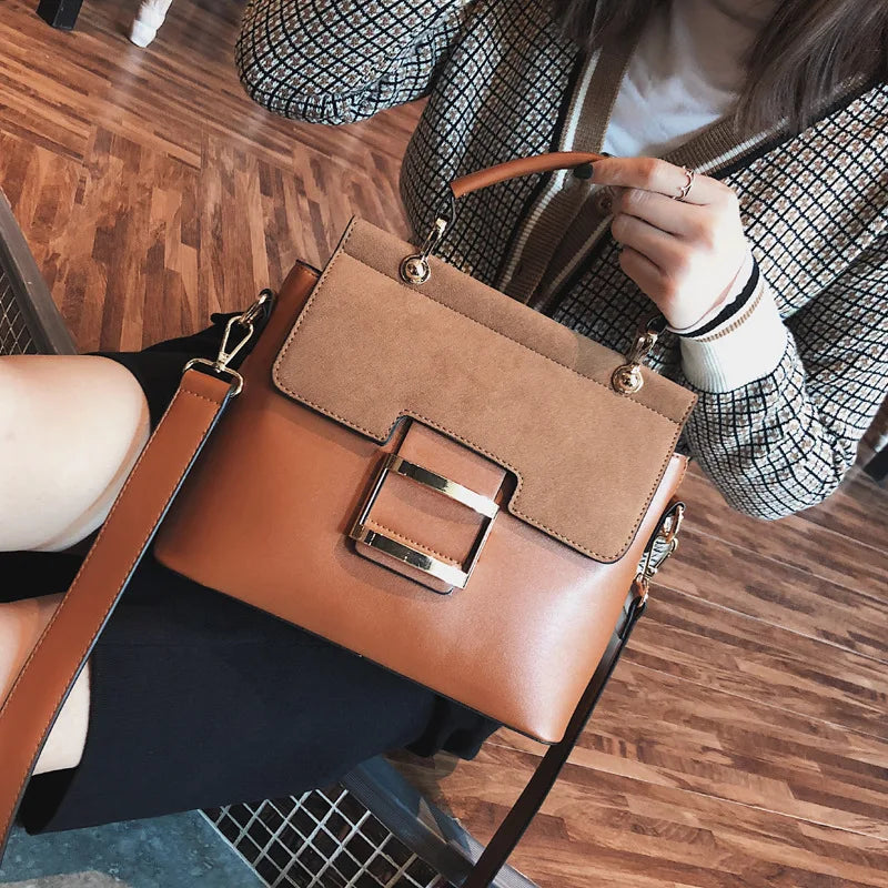 2025 Spring New Korean Fashion Frosted Wide Shoulder Strap Shoulder Bag Women's Messenger Hand Bags Ladies