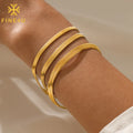 Tarnish Free Minimalist Trendy Women Jewelry Gold Plated Stainless Steel Flat Snake Chain Bracelet