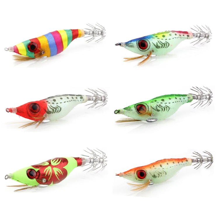 WEIHE 9g 10cm 6colors Hard Fishing Bait with Big Eyes Lifelike Squid Bait for Freshwater Saltwater Shrimp Lure