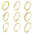 Daidan Rings Jewelry Women Stackable S925 Zircon 14K Gold Plated Stacking Dainty 925 Sterling Silver Ring