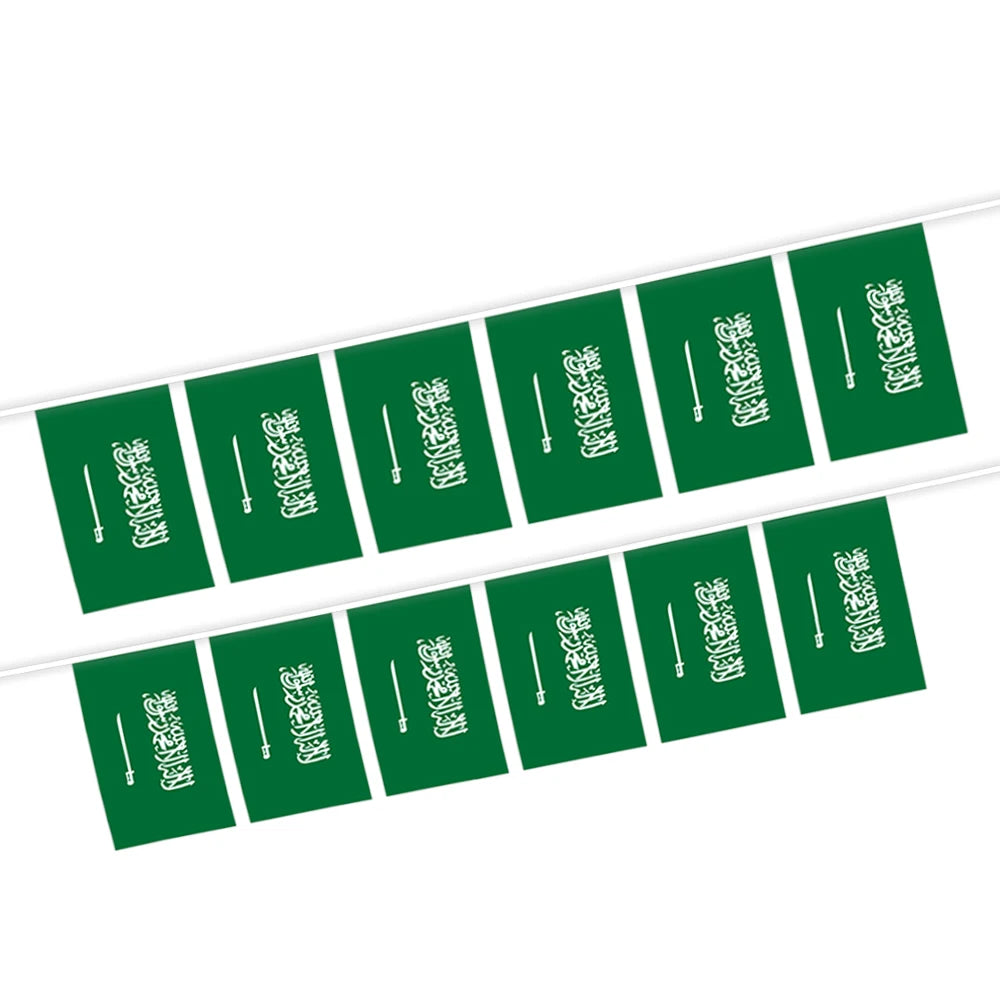 Wholesale 5.5x8 Inches Saudi Arabia String Bunting Flags for Indoor and Outdoor Decoration(20pcs/set)