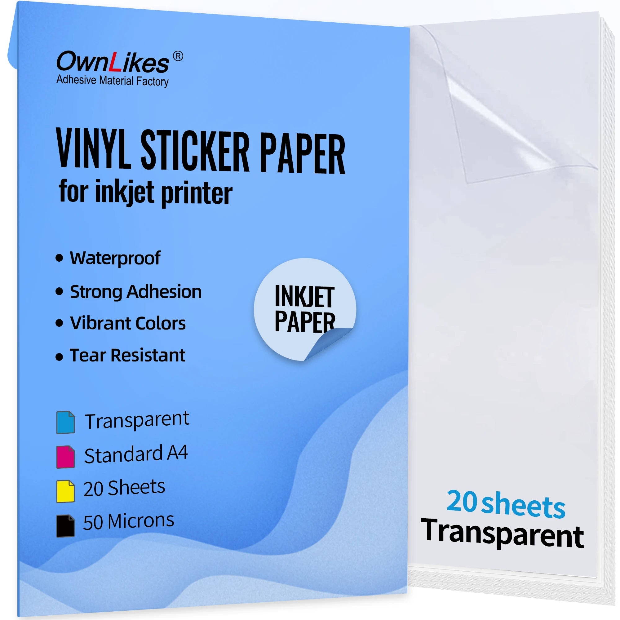 Inkjet Transparent PVC Vinyl Sticker Paper for Inkjet Printer Waterproof UV Coated Customizable for Perfume Lipstick & Lotion