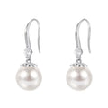 Hot Sale Fashion 999 Sterling Silver Elegant Jewelry Zircon Pearl Dangle Drop Hook Korea Earrings for Women