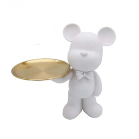 Cartoon DIY Tray Fluid Bear White Embryo Wholesale Living Room Entrance Key Storage Fluid Bear Tray