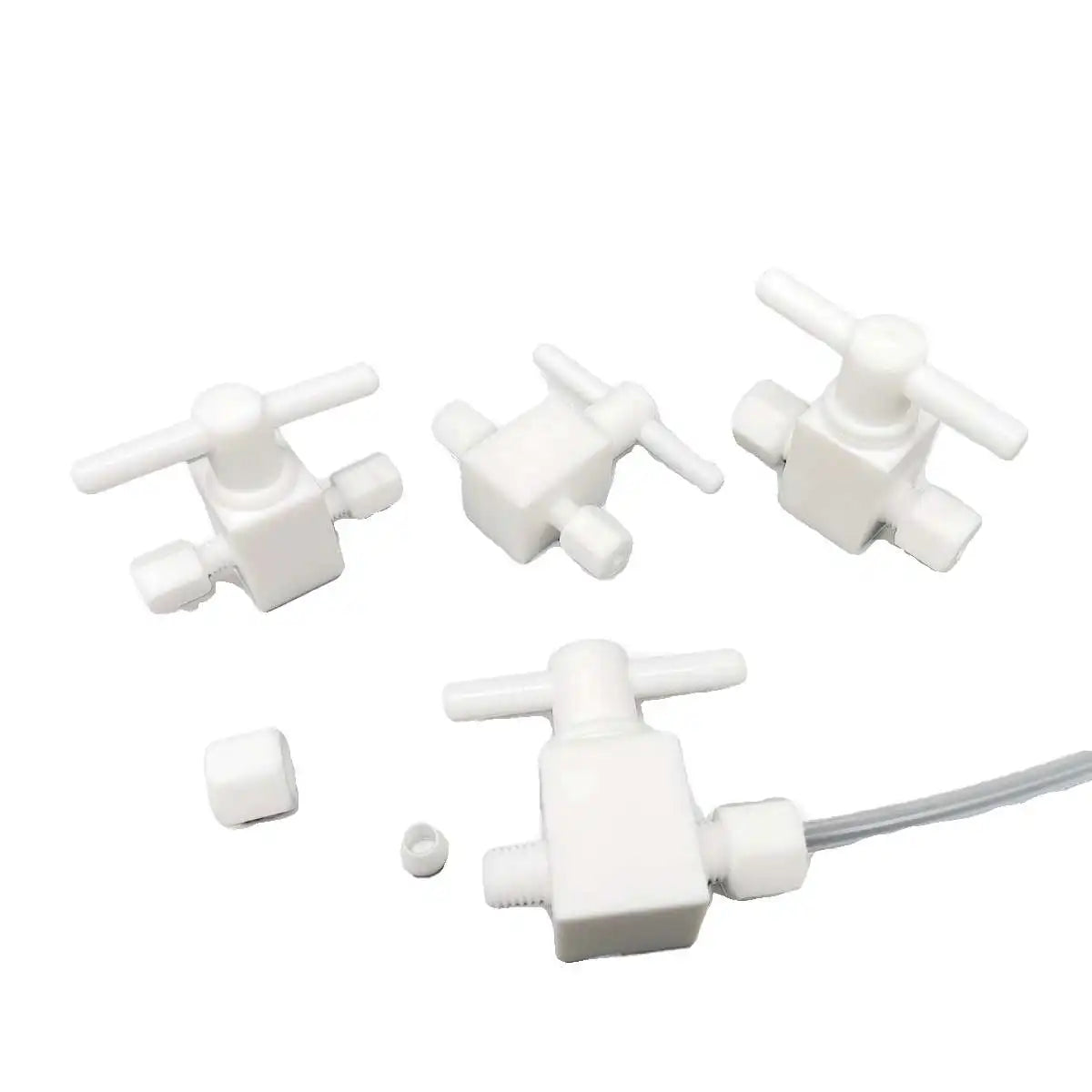 Tetrafluoroplasticy Ball Valve with Ferrule PTFE Valve Y Factory Custom Parts with PTFE Pipe Fittings Check Valve T-shaped Tube