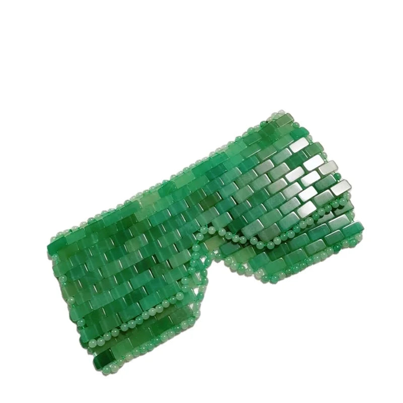 Huiying Anti-aging Cold Therapy Green Aventurine Jade Gem Eye Mask Healing Face Cooling Relax Skin