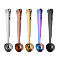 Custom Logo Available Assorted Color Stainless Steel Coffee Measuring Spoon Coffee Scoop With Bag Clip