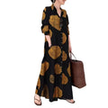 S-5XL Large  Muslim Cotton and Linen Women's Dress  Printing Long-sleeved Simple Loose Casual Floral Long Shirt