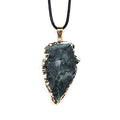 Diy Wholesale Stone Indian Agate Arrowhead Gold Electroplated Edge Pendant Charm Pendant Stone Pendants