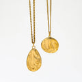 Fenny Wholesale 18K PVD Plated No Fade Dainty Abstract Gold Leaf Pattern Pendant Stainless Steel Collarbone Necklace for Women