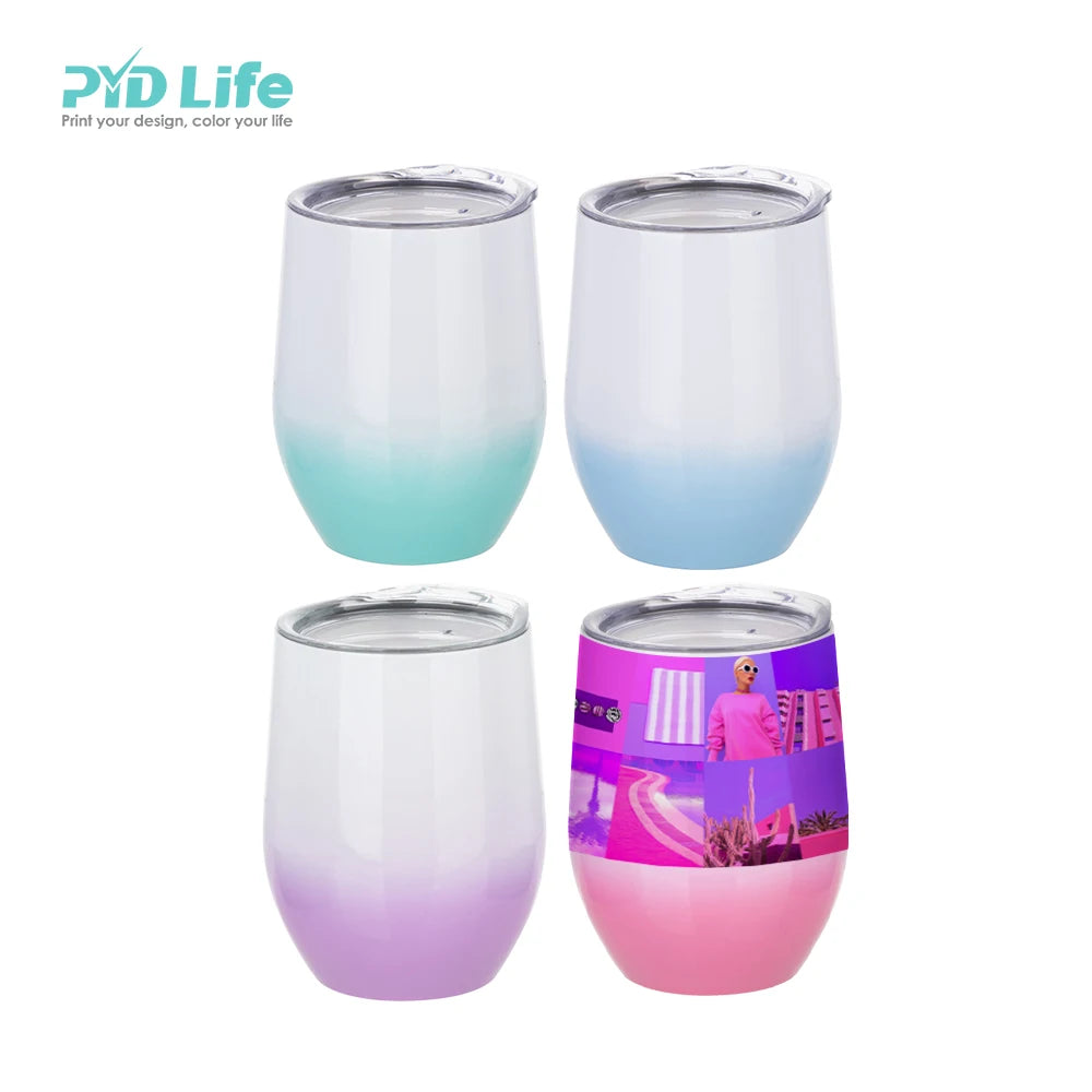 PYD Life Wholesale Sublimation Stainless Steel Insulated Stemless Wine Tumbler Personalized Gradient Wine Tumbler