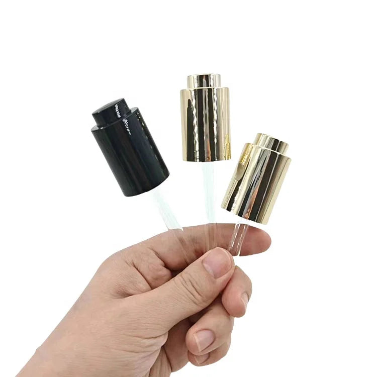 18/410 20/410 Serum Press Pump Push Button Dropper Gold Oil Droppers with Glass Transfer Pipette