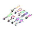 Various Style 5# Nylon New Rainbow Color Bag Accessories Colorful Zipper Puller / Zipper Pulls Customized Shape Logo Zipper
