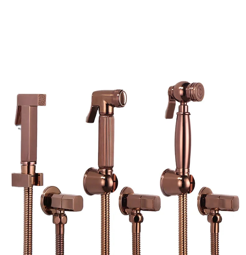 Hand Held Eco-Friendly Modern Design Bidet Sprayer Set Rose Gold Bathroom Hot Cold Toilet Bidet Sprayer