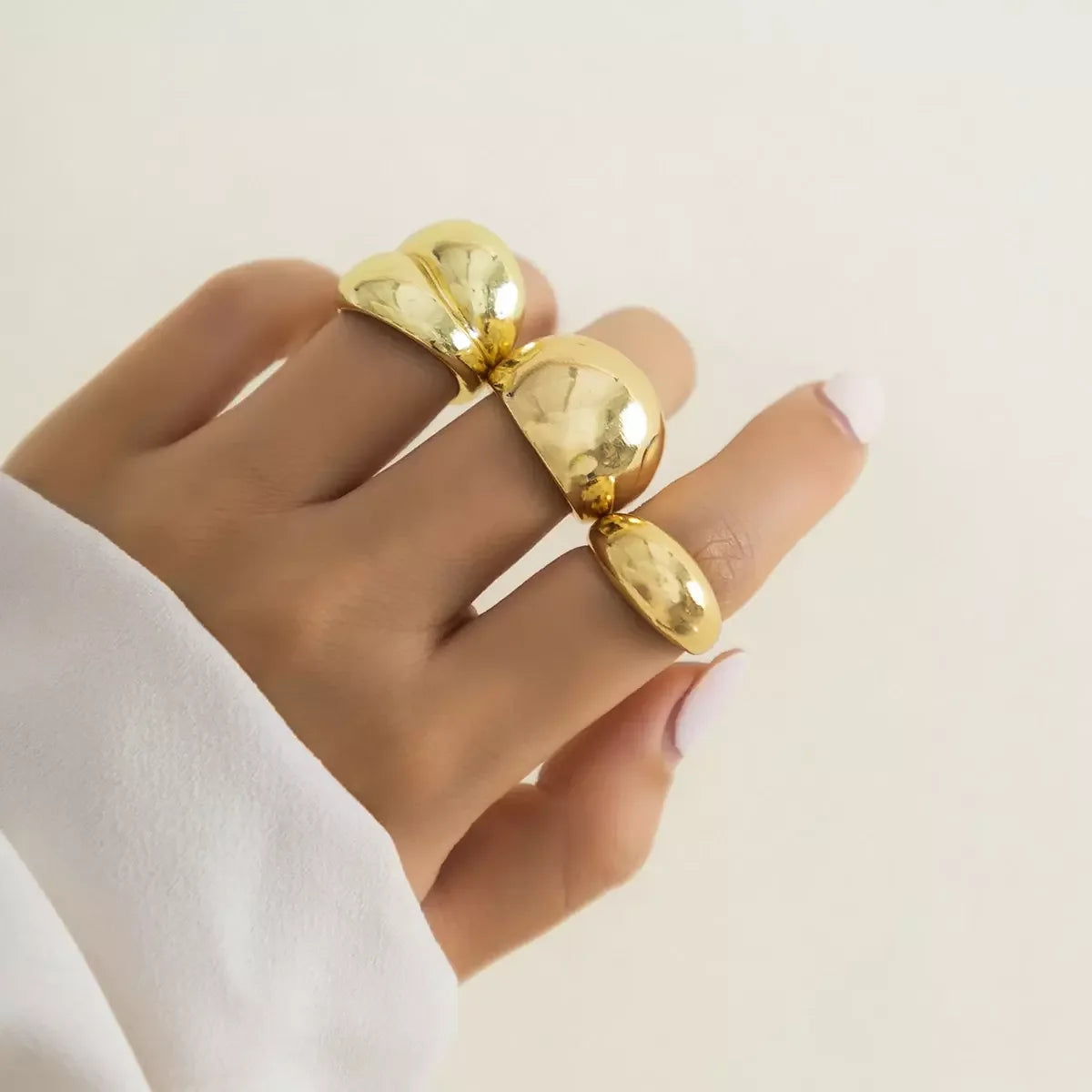 SHIXIN 3Pcs/Set Sizes 8 Vintage Glossy Metal Ring Women Wedding Bridal Punk Geometric Knuckle Ring Fashion Jewelry Steampunk Men
