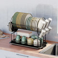 High Quality Double-Layer  Kitchen Storage Dish Rack  Multi-functional Storage Drain Dish Rack