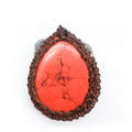 2025 Red Turquoise Hot Selling Teardrop Pendant Chain Hand-made Ethnic Necklace Pendant Necklace Semi-precious Stone Handicrafts