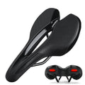 RIDERACE Road Bike Saddle With Warning Taillight USB Charging MTB Breathable Seat Mountain Cycling Racing Soft Seat Cushion