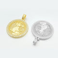 Custom High End Rhodium Plated Bezel Setting Ice Crystal Moissanite Round Jewelry Pendant-Gift