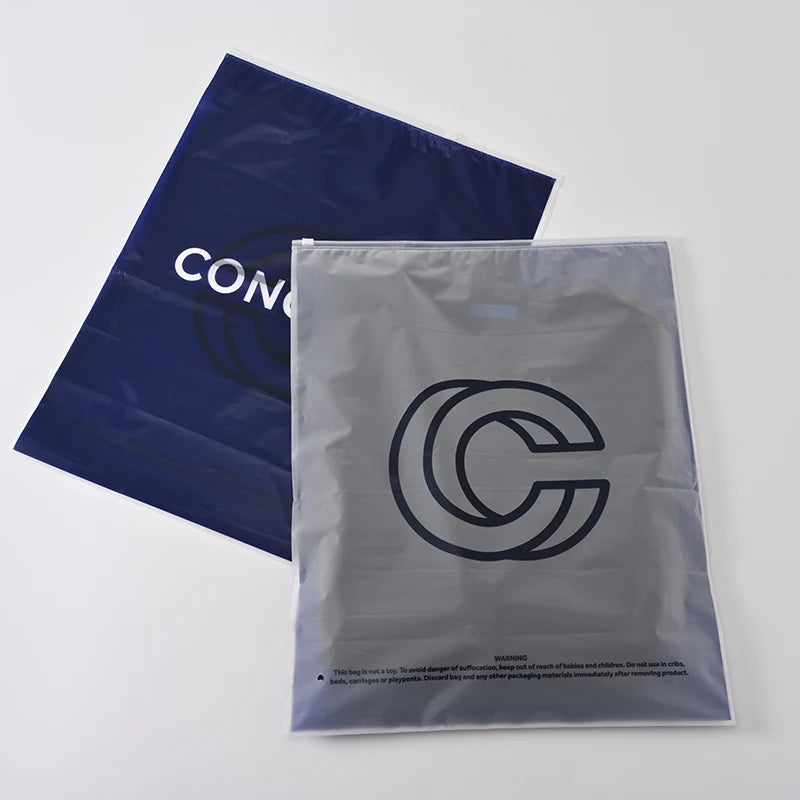 Hot Selling Plastic Zipper Bags With Own logo Clothing Ziplock Bag Custom Transparent Frosted Zip Bags for Packing Clothes