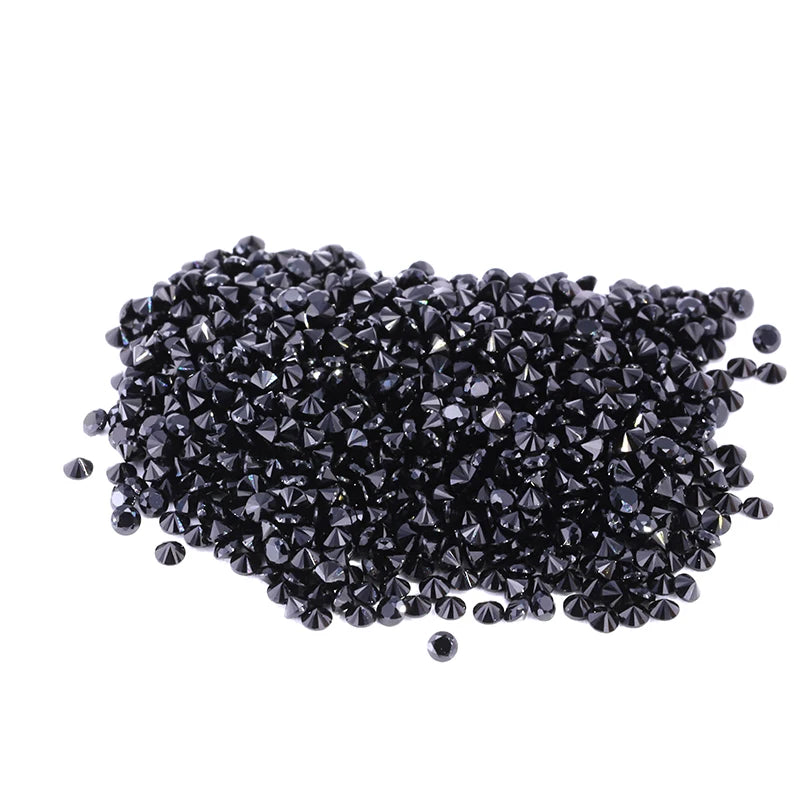 Starsgem Black 0.8-2.9mm Round Shape  Loose Melee Gemstone Synthetic Black Diamond Moissanite Wholesale Price