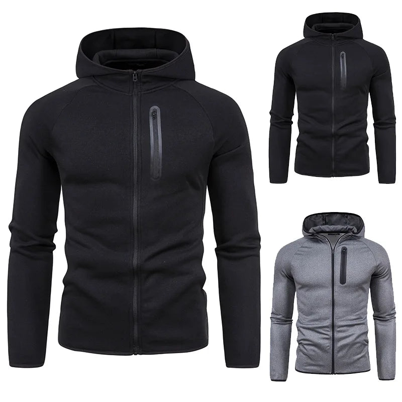 Custom Logo Long Sleeve Polyester Men Breathable Gym Black Hoodie