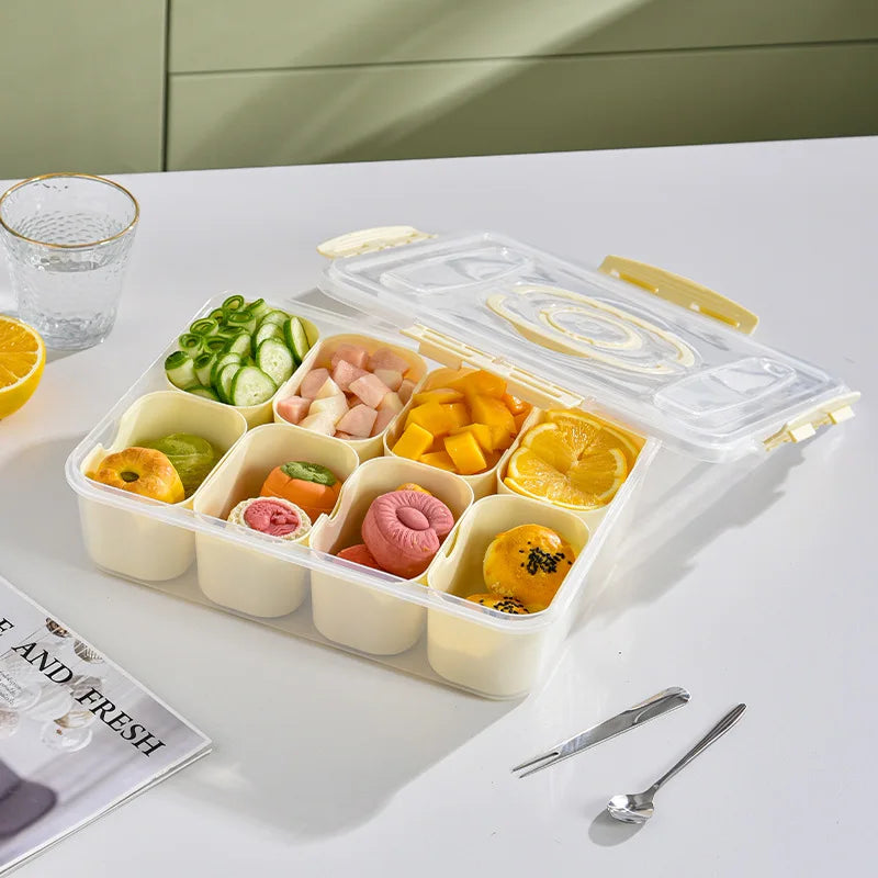 Dishwasher Safe BPA-free 8  Dividers Plastic Divided Serving Tray Food Storage Organizer for Fruit Vegetable Nuts Spices