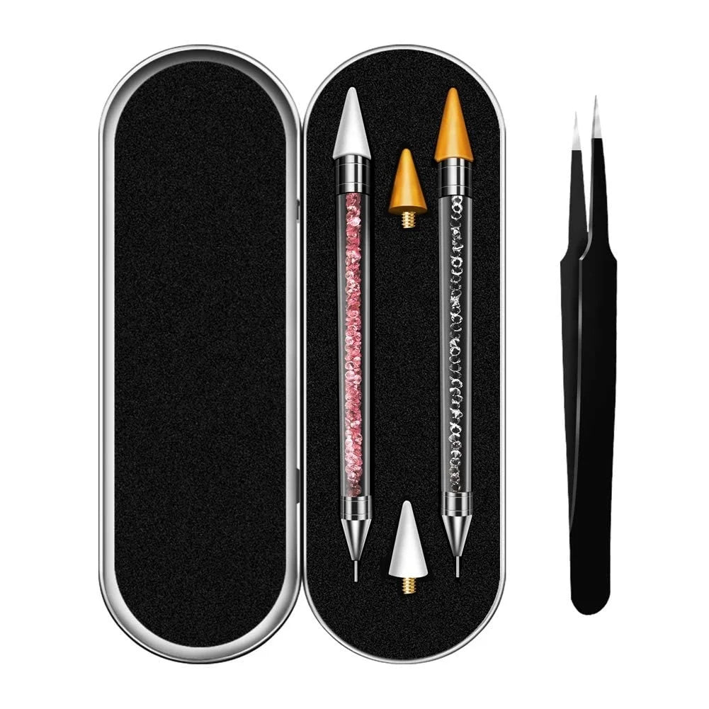 2023 New 2 Pack Rhinestone Picker Diamond Painting Dotting Pen Dual-end Rhinestones Pickup Tool  for Nail