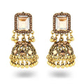 Retro Indian Ethnic Gold Color Carved Round Earring Classic Ethnic Water Drop for Women Wedding Jewelry