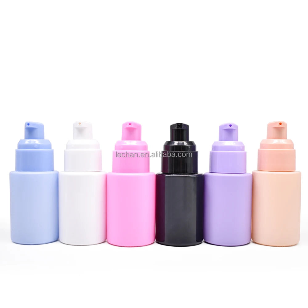 Colored Glass Bottles Cosmetics Packaging 30ml Glass Bottle with Pump for Lotion